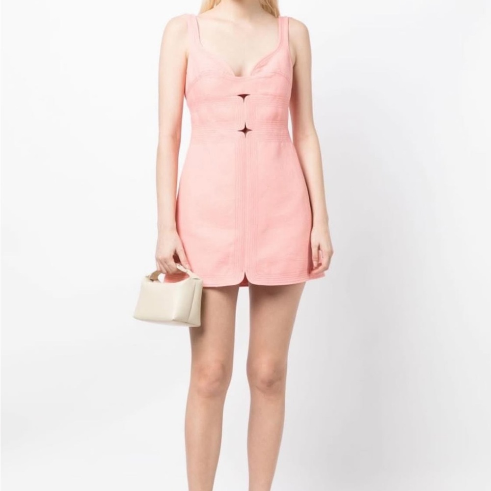 Acler coral mini dress with cut outs